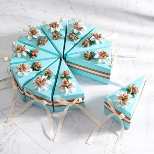 10 Pcs Cake-shaped Candy Box Wedding Favors and Gifts Boxes Chocolate Box for Guests Giveaways Boxes Party Supplies