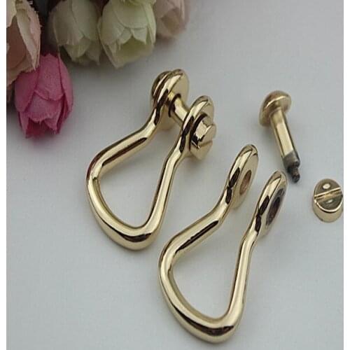 10 PCS/lot) metal plating processing 1 cm inner diameter D clasp removable screws activities handbags decorative accessories