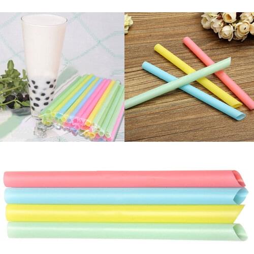 100Pcs/Set 10mm Colorful Large Drinking Straws For Bubble Smoothies Bar Milkshake Smoothie Party Accessories T3A0 W3Q2