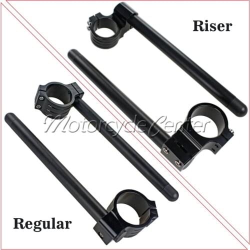 48mm Clip Ons Riser Regular Clip-on Fork Tube Racing CNC Handlebars For 2005-2010 Honda CBR 600 RR 600RR F5 CBR600RR Black