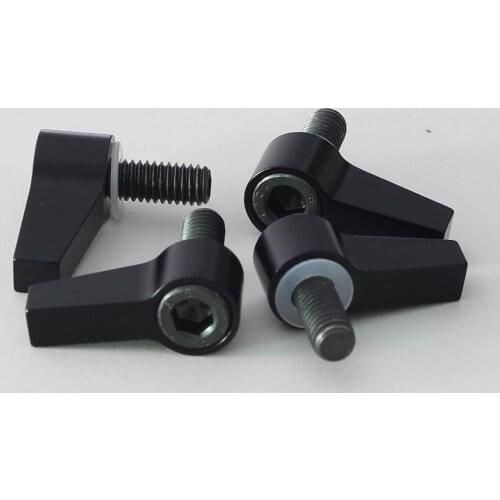 4x black aluminum M6 Knob Thumb Screw L Shape Screw For 15mm Rod Rail Rig Clamp