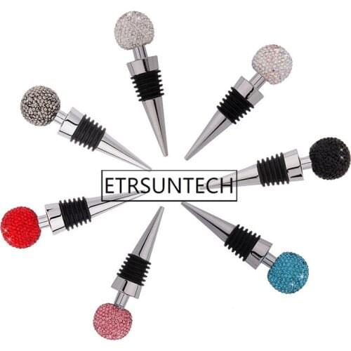 50pcs Wine Stopper Zinc Alloy Wine Bottle Stopper Metal Rhinestones Bottle Cap Plug For Bar Tools Accessories