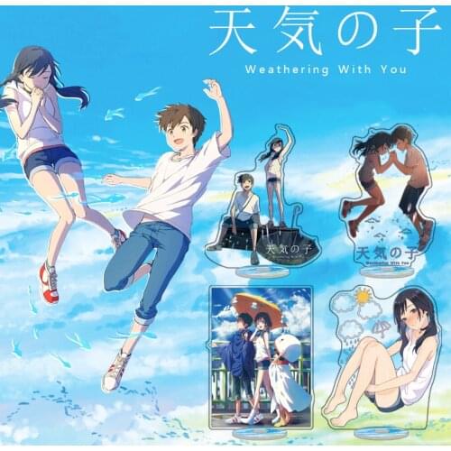 Anime Weathering With You Morishima Hodaka Amano Hina Cartoon Acrylic Desktop Decoration Cosplay Prop Collection Mini Model Kids