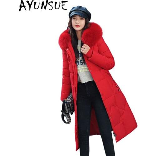 AYUNSUE Womens Clothing Warm Winter Jacket Women 2020 Long Female Jacket Korean Style Parka Hooded Cotton Down Ropa De Mujer