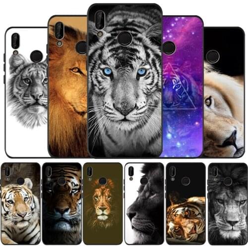Lovely Strong Lion tiger black soft Phone Case for huawei P40 P30 P20 P10 Pro lite P9 Lite nova 4E 6SE Psmart 2019 Y6 9 Prime