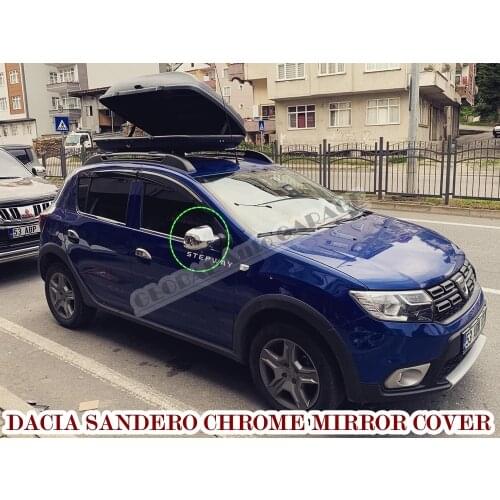 For Dacia Sandero Stepway 2013 2014 2015 2016 2017 2018 2019 2020 Chrome Mirror Cover Cap 2 Pieces Wing Car Auto Mud Flaps Sport