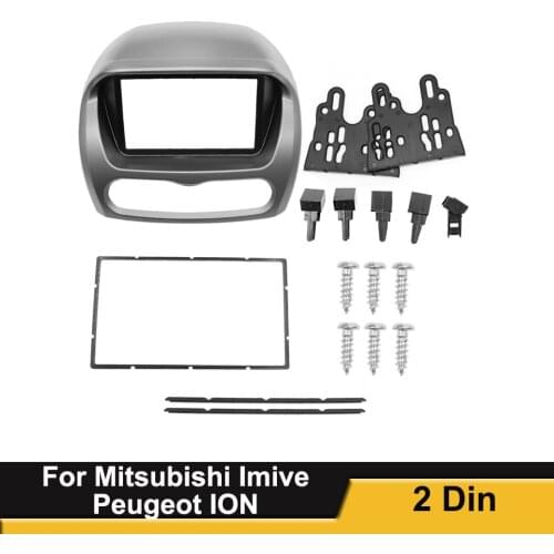 Double Din Car Trim Surround Panel fascia for Mitsubishi Imive for Peugeot ION Radio DVD Refitting Dash Mount Kit Frame Bezel