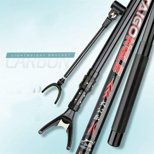 Carbon Bracket Fishing Rod Rack Turret Bracket Fishing Box Stand Multifunction Super Hard Fishing Chair Holder with Ground Plug