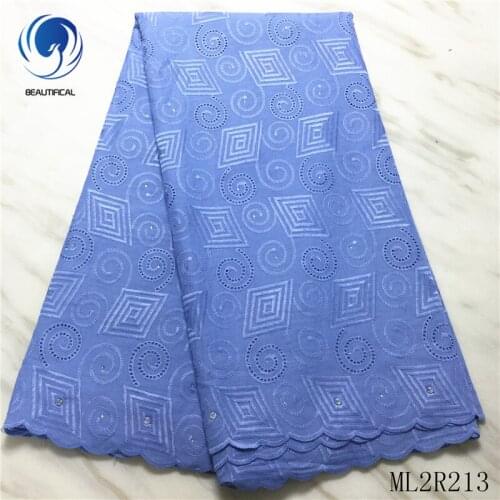BEAUTIFICAL african lace fabrics Latest style voile lace fabrics for dress Nigerian dry cotton lace with stones ML2R213