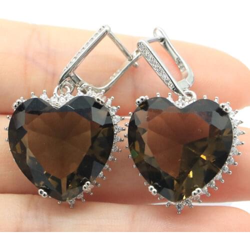 38x3mm Multi Color Big 10g Swan Tourmaline Peridot Violet Tanzanite Ruby CZ Ladies Daily Wear Silver Earrings Eye Catching