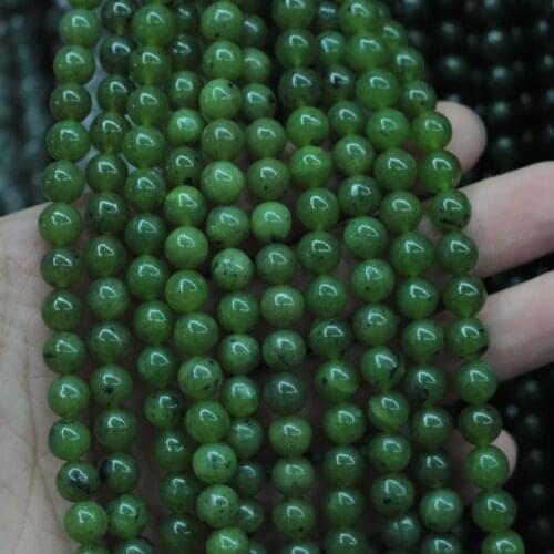 Round Canada jades beads natural stone beads DIY loose beads for jewelry making strand 15" wholesale