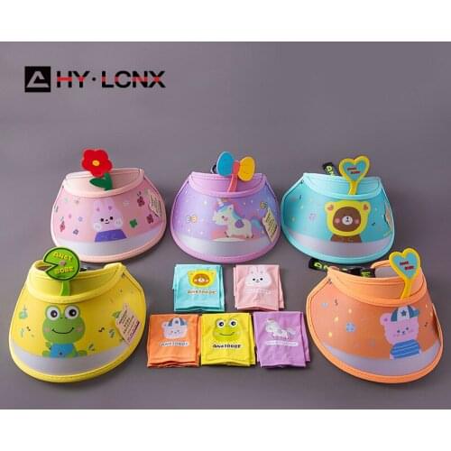 Summer Baby Sun Cap Empty Top Baseball Caps Boy Girls Hat UV Protection Hand Protector Cover Arm Sleeves Ice Silk Sunscreen Hats