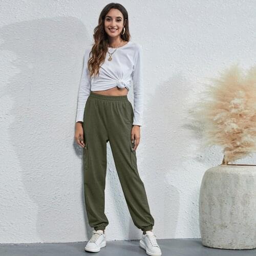 Girls Summer New Pants Cotton Cargo Pants Whith Pocket Leggings and Bloomers Women Sweatpants