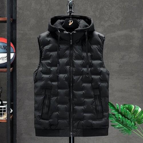 2021 Hot-selling New Mens Winter Vest Down Vest Men Casual Waistcoat Sleeveless Jackets Men Hooded Vest