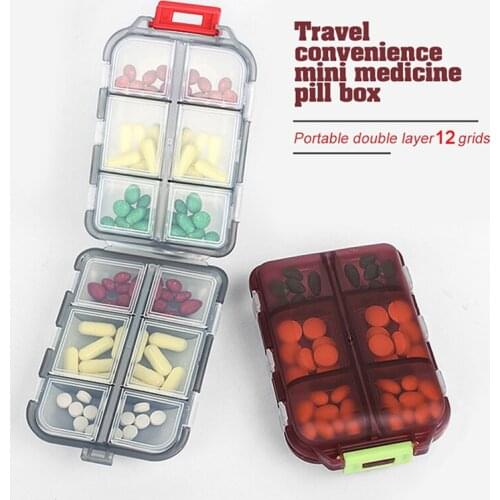 Mini Pill Box 12/14Grids Medicine Tablet Week Pill Case Container Organizer Health Care Drug Travel Divider Portable Tool