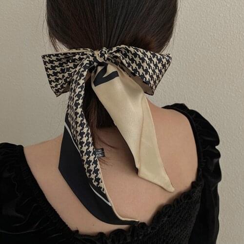 Fashion Women Hairband Hair Accessories Satin Long Headbands Girls Ribbon Ponytail Hairbands Scrunchies Scarf Hair Headband Wrap