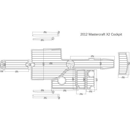 2012 Mastercraft X2 Cockpit Pad Boat EVA Teak Decking 1/4" 6mm