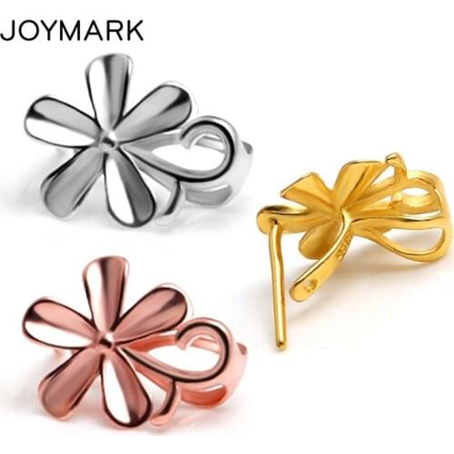 Sterling Silver Jade Pendant Clips Small Snowflake Piercing Pin Buckle S925 Silver Pinch Bails Jewelry Accessories SPB-012