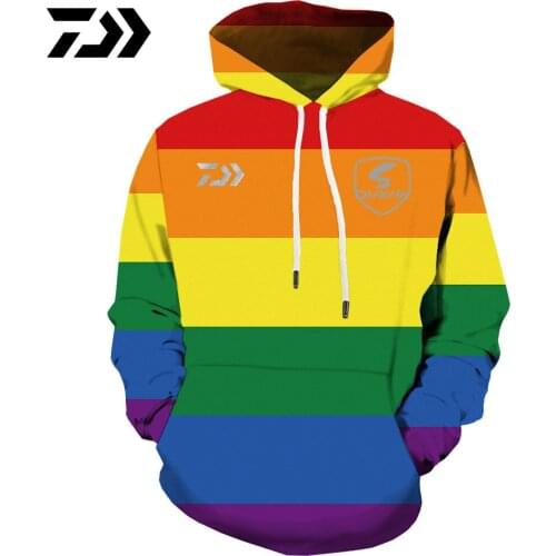 New DAIWA Men Spring Autumn Fishing Hoodie Windbreaker Outdoor Camouflage Fishing Clothing Hooded 3D DAWA Fishing Clothes
