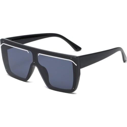 Fashion Oversized Square Sunglasses Rimless Men Retro Gradient Big Frame Sun Glasses For Women One Piece Gafas Shade Clear Lens