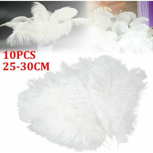 10pcs Elegant Ostrich Feather White Black Red Fluffy Feather for Wedding Party Home Room DIY Decorations 15-20cm/25-30cm/30-35cm