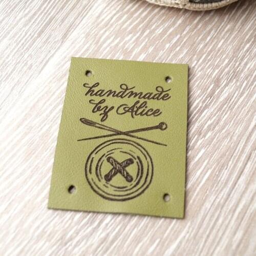 Personalize Leather clothing labels,Leather labels for knitted and crocheted items,leather tags for crochet