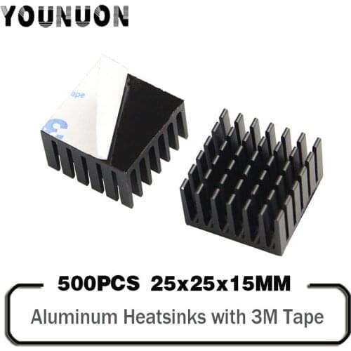 500PCS 25x25x15mm Aluminum Heatsinks for Electronic Radiator Aluminum Heatsinks