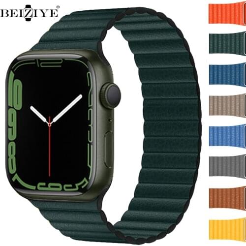 Leather loop strap for Apple watch band 44mm 40mm iwatch band 42mm 38mm watchband bracelet for apple watch series 6 SE 5 4 3 2 1