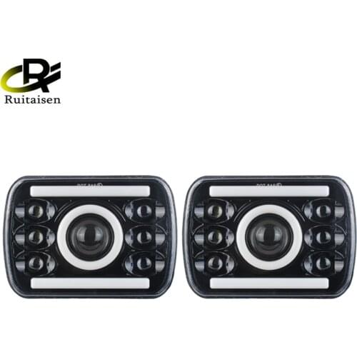 Ruitaisen 5x7 7x6 Inch LED Rectangle Headlight Turn Signal High Low Beam H4 Plug Offroad LED Chips Headlight for Jeep