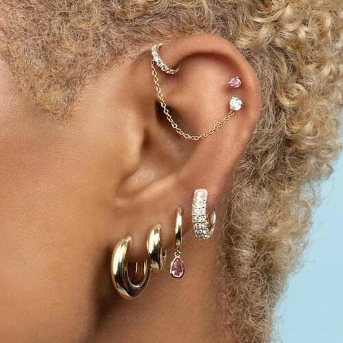 2021 Gold Color Simple Metal Polishing Round Circle Earring For Women Girl 925 Sterling Silver Wide Punk Style Jewelry Wholesale