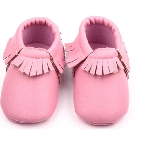 Spring autumn soft pu material baby girl shoes for 0-12 month baby fringe leather newborn baby moccasins F1