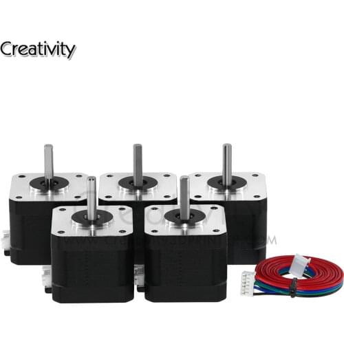 5Pcs Nema17 Stepper Motor 42 motor Nema 17 motor 42BYGH 1.5A 17HS4401S motor 4-lead for 3D printer with HX2.54/Dupont cable
