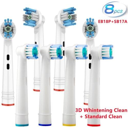 8pcs Sensitive Gum Care Replacement Toothbrush Heads For Oral B Braun Toothbrush Head Advance Power/Pro Health/Triumph/3D Excel