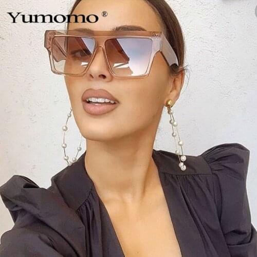 Vintage Square Oversize Sunglasses For Women Men Fashion Brand Designer Unisex Eyewear Big Frame Coloured Lens Sun Glasses UV400