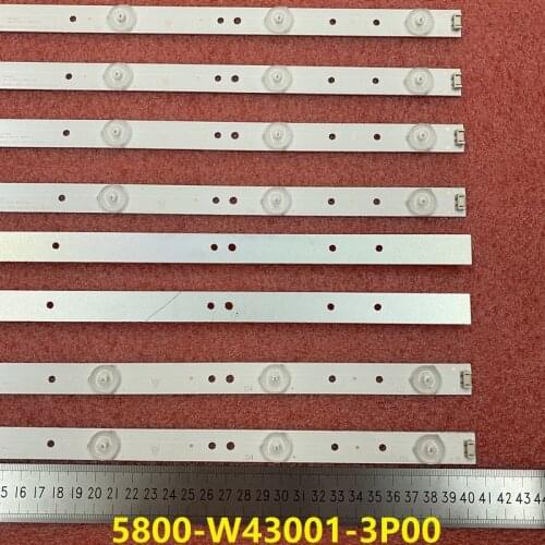 New 5set=40pcs 5LED 405mm LED strip For Polaroid TQL43F4PR001 43E3500 5800-W43001-3P00 E465853 02K03177A RDL430WY RDL430FY
