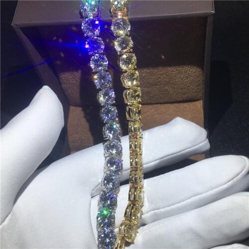 Tennis bracelet White Gold Filled 8mm AAAAA Zircon cz Silver Colors Party Wedding bracelets for women Fashion Jewerly