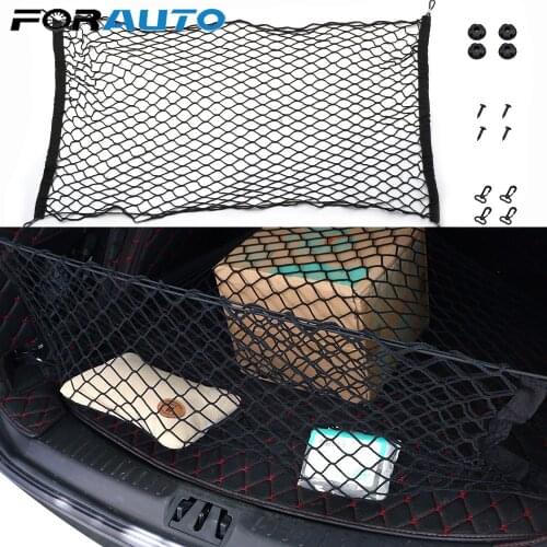 Universal Car Trunk Rear Storage Cargo Luggage Nylon Elastic Mesh 90x40 CM/110x50 CM Net Holder With 4 Plastic Hooks Pocket New