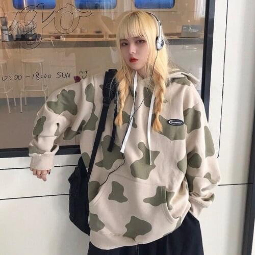 Ladies Loose Warm Autumn Winter Mid-length Plus Size Hoodie Casual Harajuku Women Thickened Plus Velvet Couple Pullover Blouse