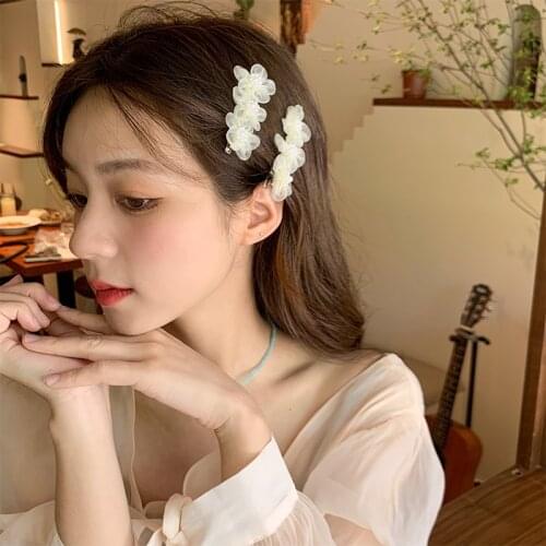 Summer Women Girls Sweet Flower Pearl Hairpins Headbands Ladies Lovely Temperament Hair Claws Hairbands Female Hair Accessories