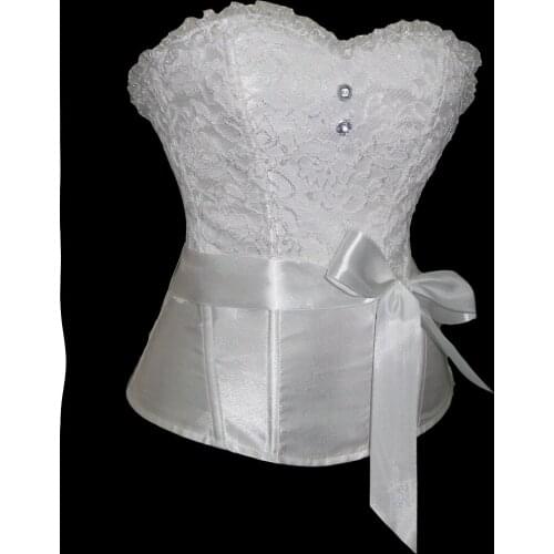 2016 New Women Vintage Sweet Lace up Bow Overbust Corsets and Bustiers Korset Bodysuit Shaperwear Coletes Party S-2XL