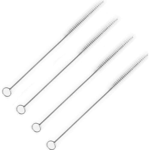 1/4PC Stainless Steel 20 Oz/30 Oz Drinking Straws Cleaning Brush Suction Tube Glass Tube Spiral Hair Straw Brushes Kitchen Tool