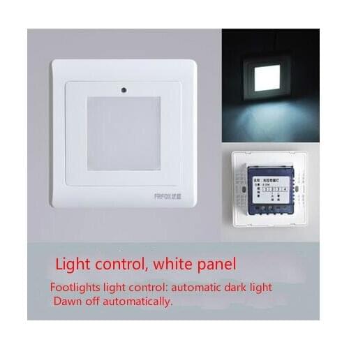 1pcs USB Nightlight wall socket LED footlights foot control lighting control White Gold Panel