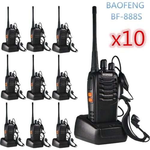 10PCS Baofeng BF 888S Walkie Talkie 6km Two Way Radio Portable Hunting CB Ham Radio FM HF Transceiver Wireless Intercom BF888S