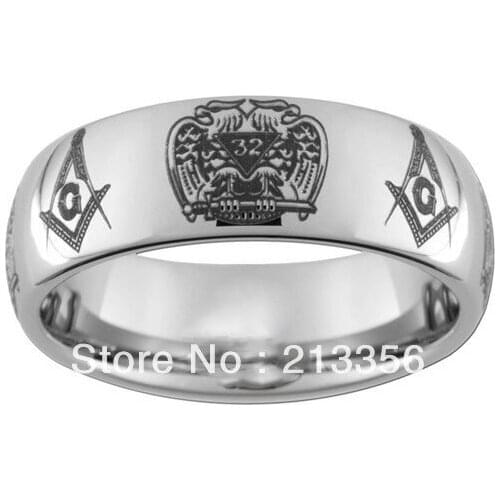 10PCS/LOT FREE SHIPPING!USA WHOLESALES CHEAP PRICE 8MM WOMEN&MENS HIS OR HER 32ND DEGREE MASONIC TUNGSTEN WEDDING BAND RINGS