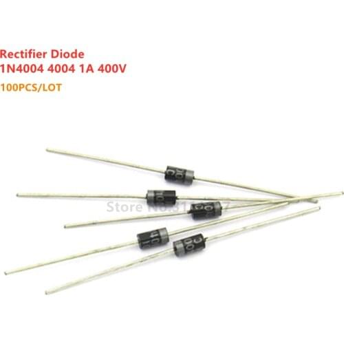 100PCS/LOT 1N4004 4004 Rectifier Diode 1A 400V DO-41 IN4004 NEW