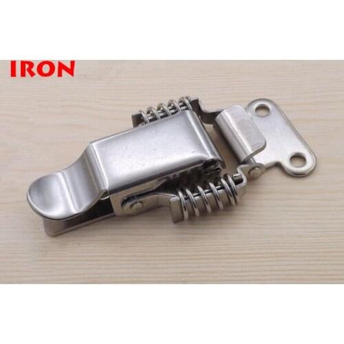 4pcs IRON with nickel plated 75X24mm Spring Toggle Latch Hasp Silver Tone Spring Loaded for Cabinet Cases Box Chests lock CK804