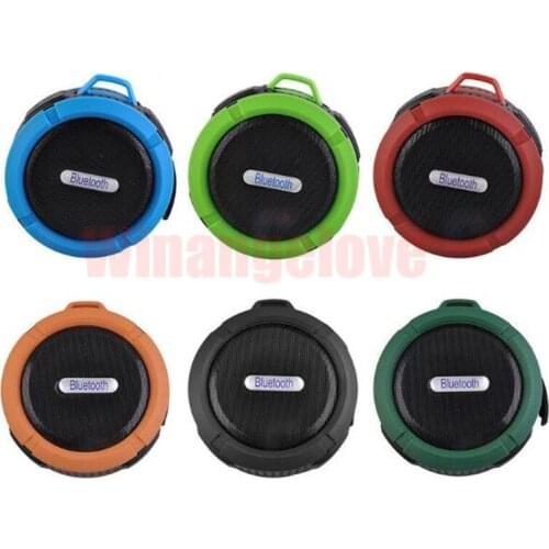 50PCS/Lot C6 Wireless Bluetooth Speaker Portable Waterproof Shower Car Speakers Handsfree with Mic with retail box