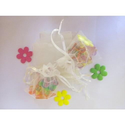 17*23 5000pcs Organza Bag Beige Drawstring bag jewelry packaging bags for tea/gift/food/candy small transparent pouch Yarn bag