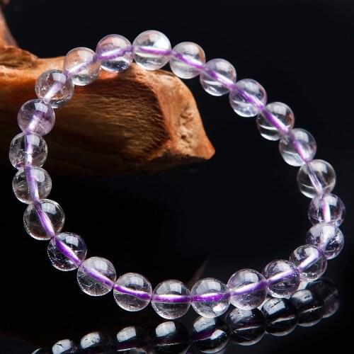 7mm Mini Round Beads Fashion Jewelry Bracelets For Women Genuine Purple Kunzite Natural Stone Charm Crystal Quartz Bracelet