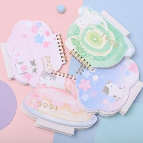 8 Styles The New Cute cartoon animal decoration Mini 2021 Desk Calendar planner